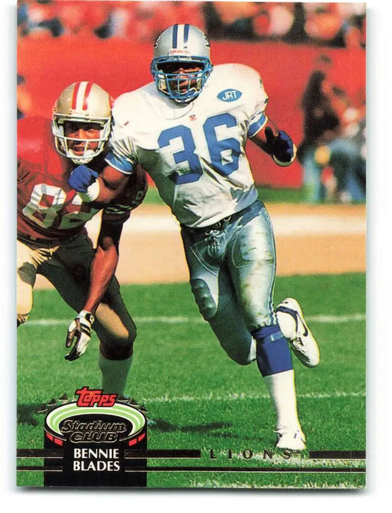 1992 Topps Stadium Club #475 Bennie Blades EX Excellent Detroit Lions Football Card - Football Card Single