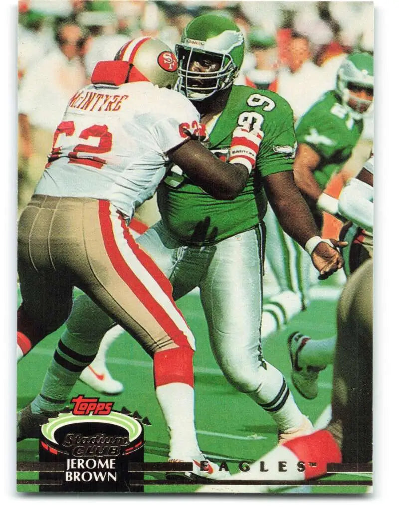 1992 Topps Stadium Club #48 Jerome Brown EX Excellent Philadelphia Eagles Football Card - Football Card Single