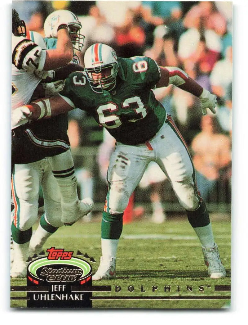 1992 Topps Stadium Club #480 Jeff Uhlenhake EX Excellent Miami Dolphins Football Card - Football Card Single