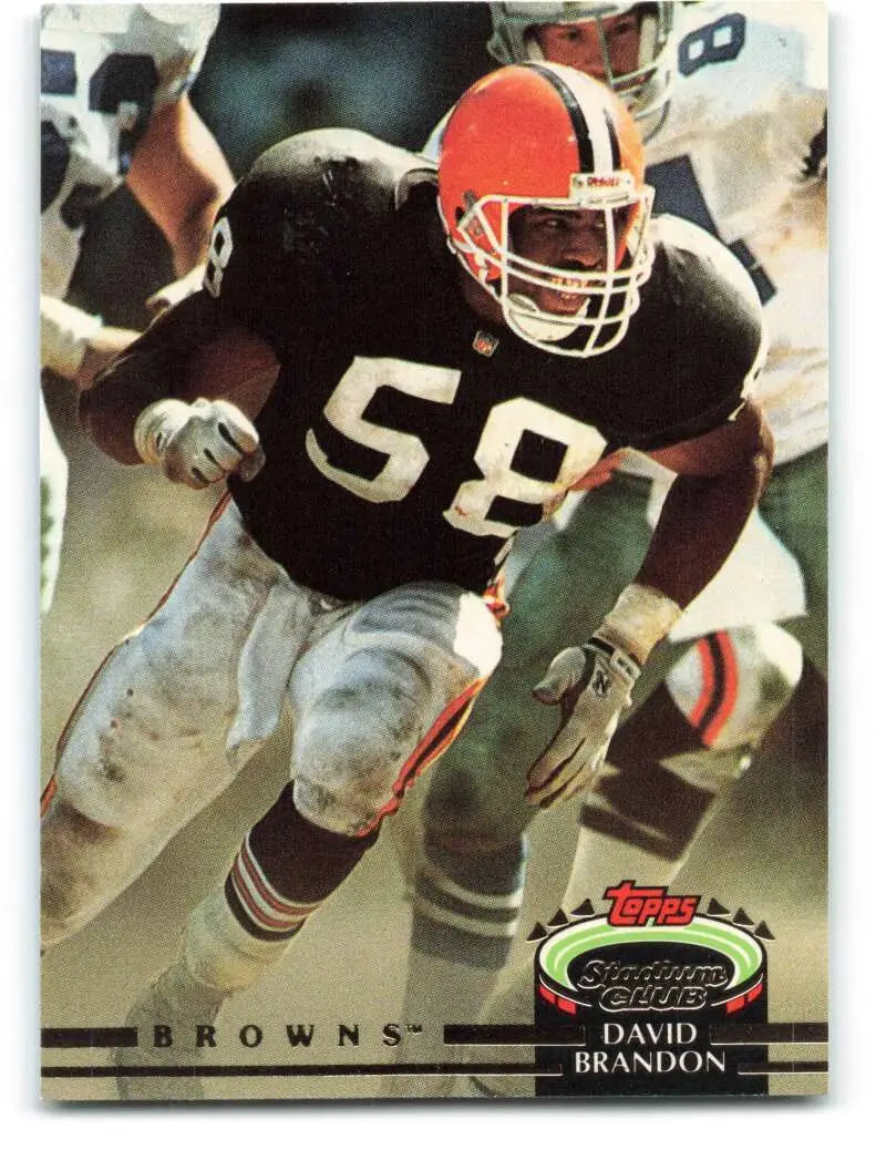 1992 Topps Stadium Club #485 David Brandon EX Excellent RC Rookie Cleveland Browns Football Card - Football Card Single