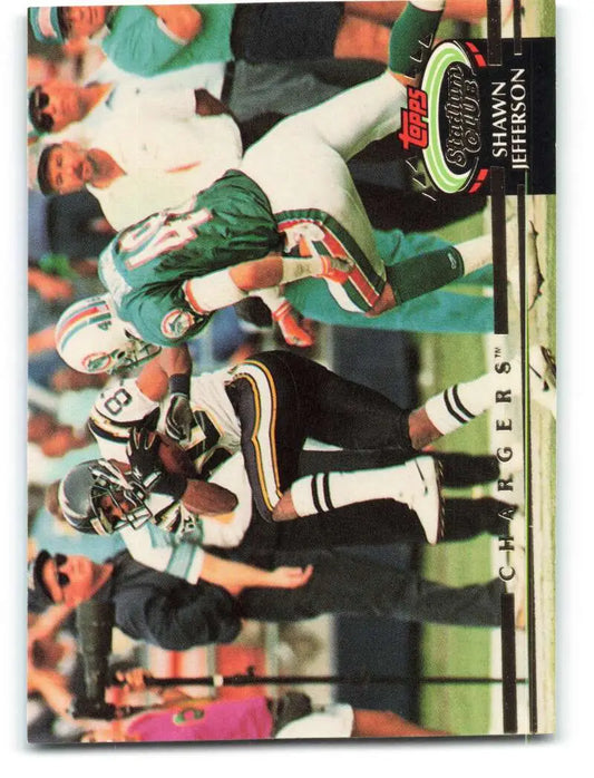 1992 Topps Stadium Club #486 Shawn Jefferson EX Excellent San Diego Chargers Football Card - Football Card Single