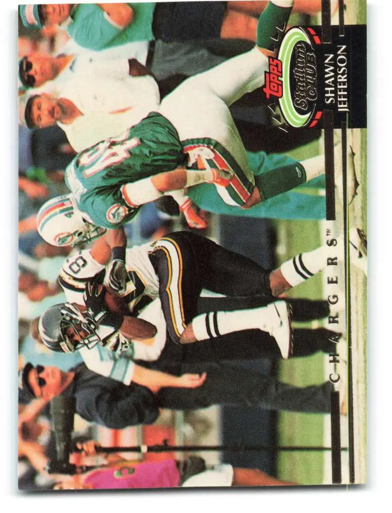 1992 Topps Stadium Club #486 Shawn Jefferson EX Excellent San Diego Chargers Football Card - Football Card Single