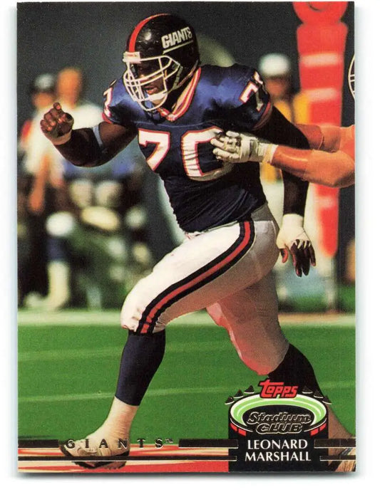 1992 Topps Stadium Club #488 Leonard Marshall EX Excellent New York Giants Football Card - Football Card Single