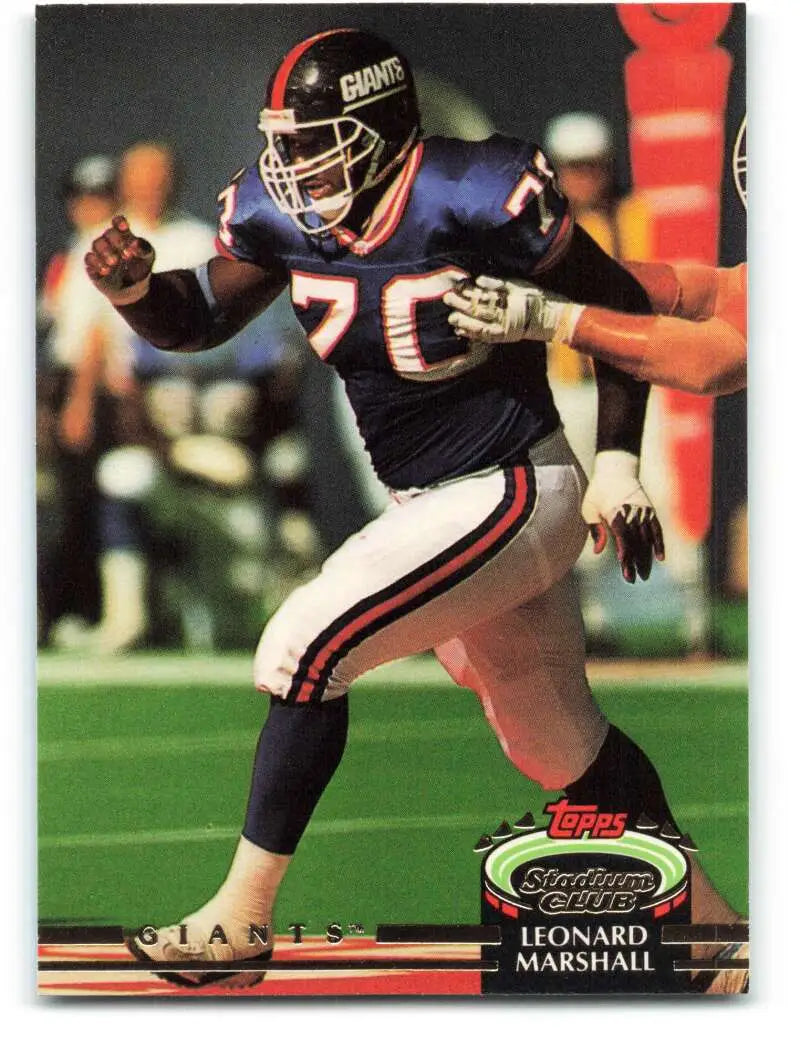 1992 Topps Stadium Club #488 Leonard Marshall EX Excellent New York Giants Football Card - Football Card Single