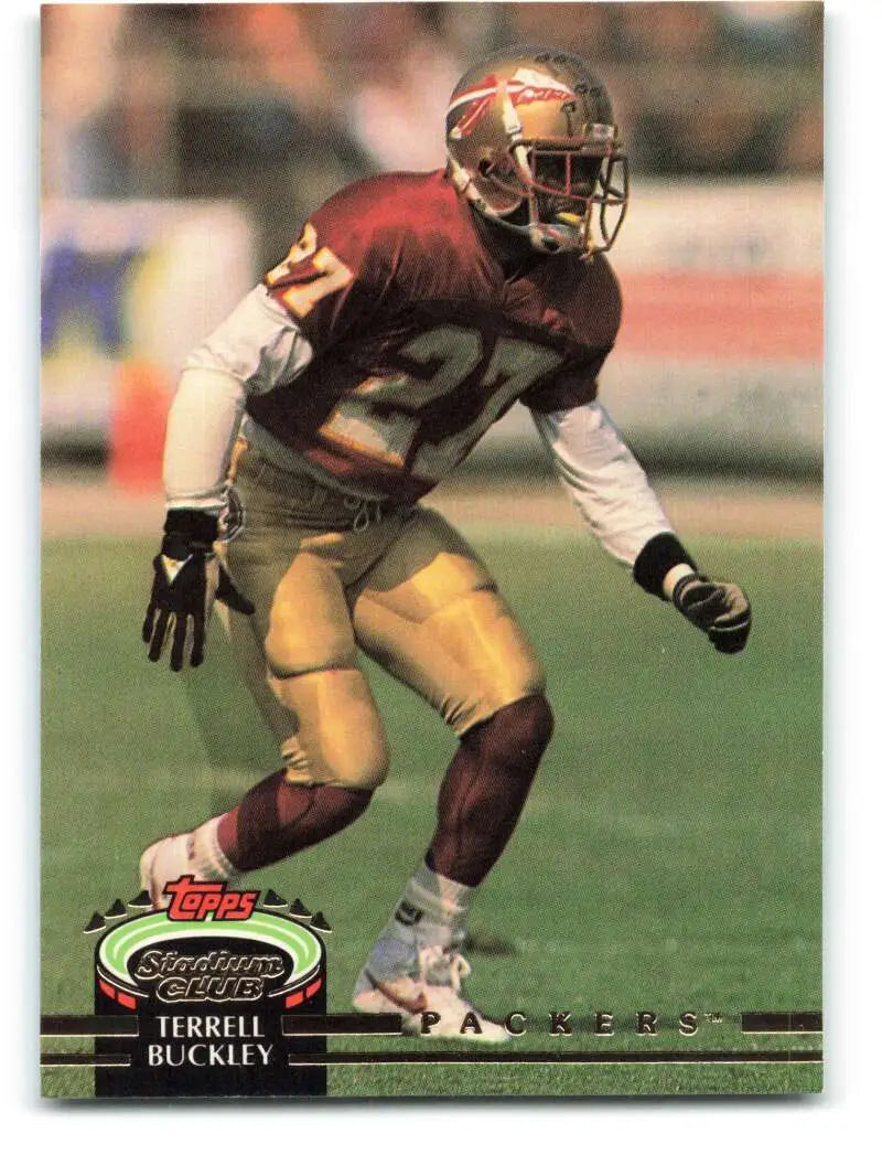 1992 Topps Stadium Club #493 Terrell Buckley EX Excellent RC Rookie Green Bay Packers Football Card - Football Card
