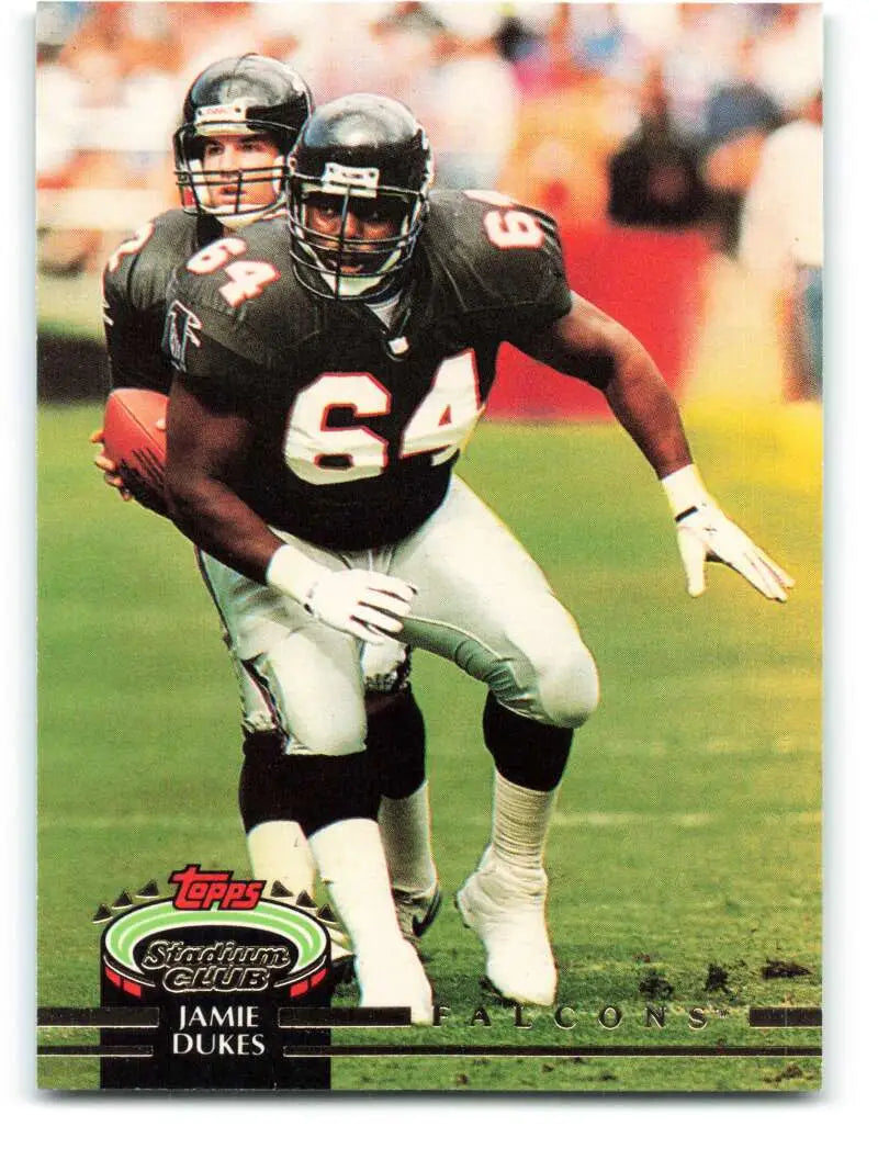 1992 Topps Stadium Club #494 Jamie Dukes EX Excellent RC Rookie Atlanta Falcons Football Card - Football Card Single