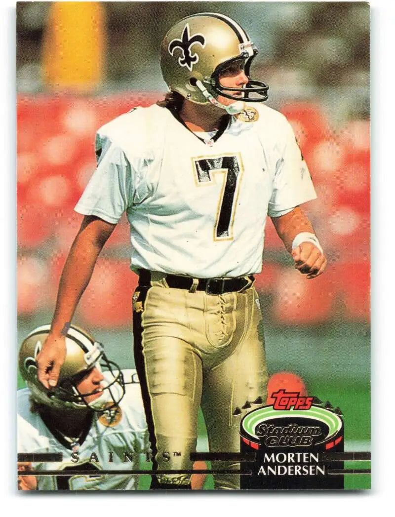 1992 Topps Stadium Club #495 Morten Andersen EX Excellent New Orleans Saints Football Card - Football Card Single