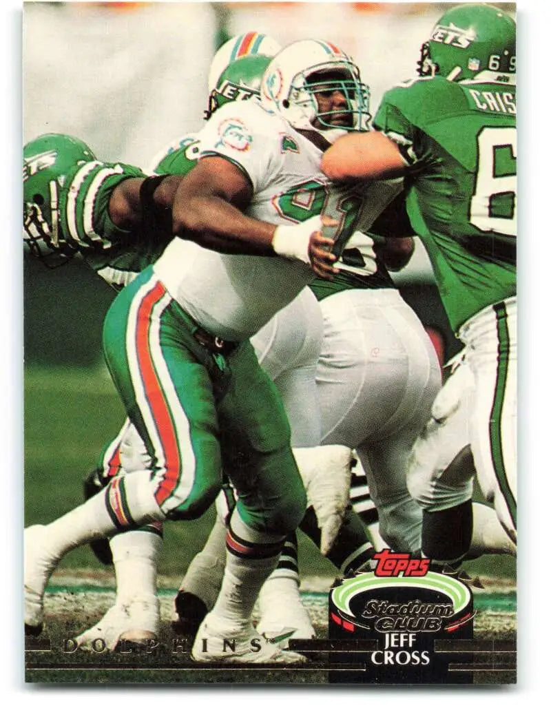 1992 Topps Stadium Club #498 Jeff Cross EX Excellent Miami Dolphins Football Card - Football Card Single