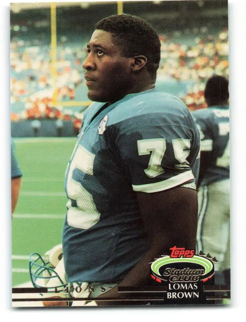 1992 Topps Stadium Club #505 Lomas Brown EX Excellent Detroit Lions Football Card - Football Card Single