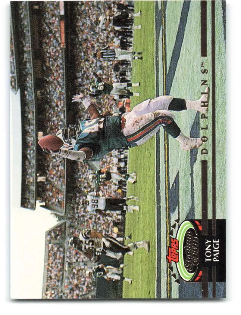 1992 Topps Stadium Club #51 Tony Paige EX Excellent Miami Dolphins Football Card - Football Card Single