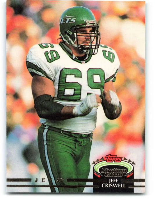 1992 Topps Stadium Club #512 Jeff Criswell EX Excellent New York Jets Football Card - Football Card Single