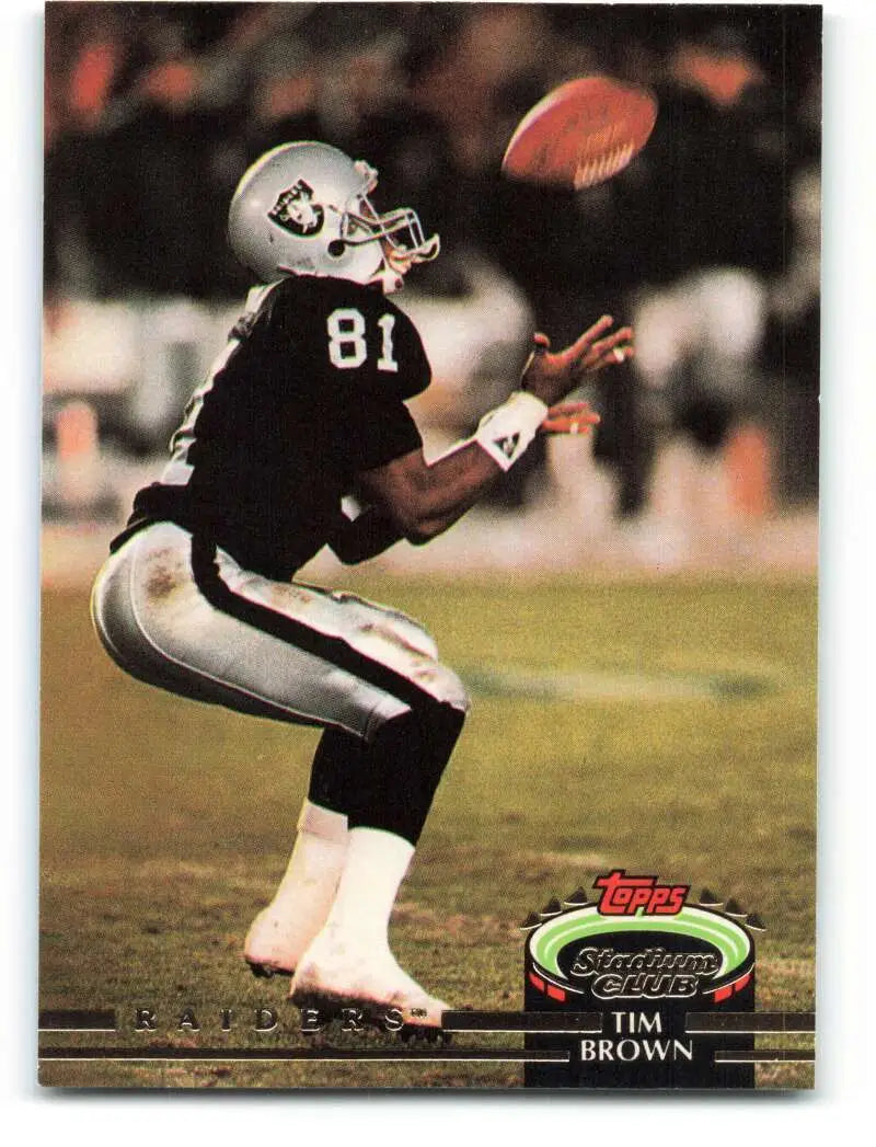 1992 Topps Stadium Club #515 Tim Brown EX Excellent Los Angeles Raiders Football Card - Football Card Single