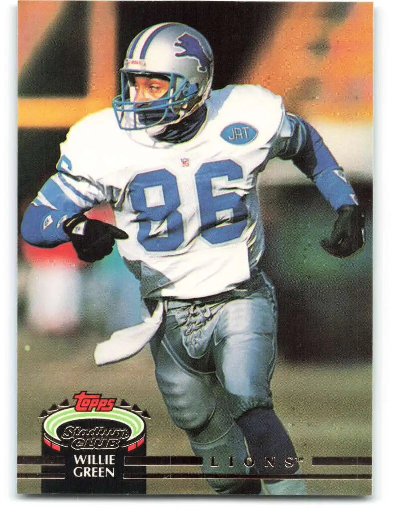 1992 Topps Stadium Club #52 Willie Green EX Excellent Detroit Lions Football Card - Football Card Single