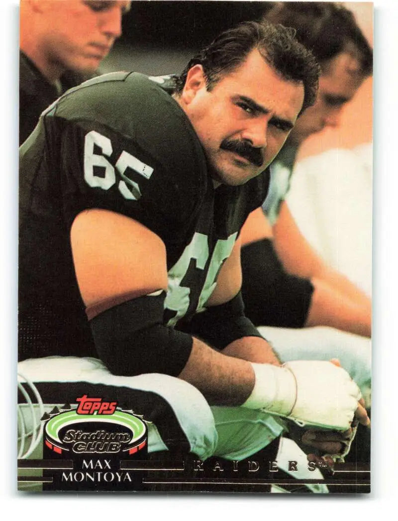 1992 Topps Stadium Club #523 Max Montoya EX Excellent Los Angeles Raiders Football Card - Football Card Single