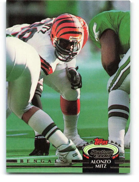 1992 Topps Stadium Club #525 Alonzo Mitz EX Excellent RC Rookie Cincinnati Bengals Football Card - Football Card Single