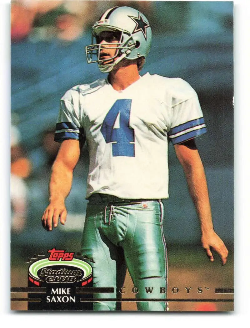 1992 Topps Stadium Club #533 Mike Saxon EX Excellent Dallas Cowboys Football Card - Football Card Single