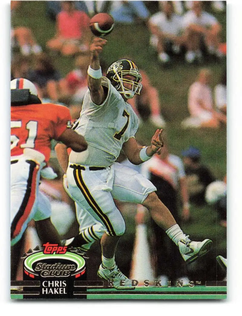 1992 Topps Stadium Club #538 Chris Hakel EX Excellent RC Rookie Washington Redskins Football Card - Football Card Single