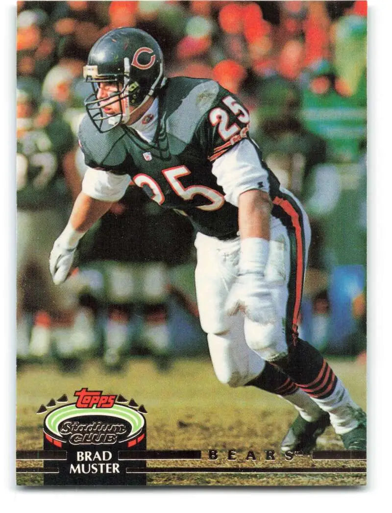 1992 Topps Stadium Club #54 Brad Muster EX Excellent Chicago Bears Football Card - Football Card Single