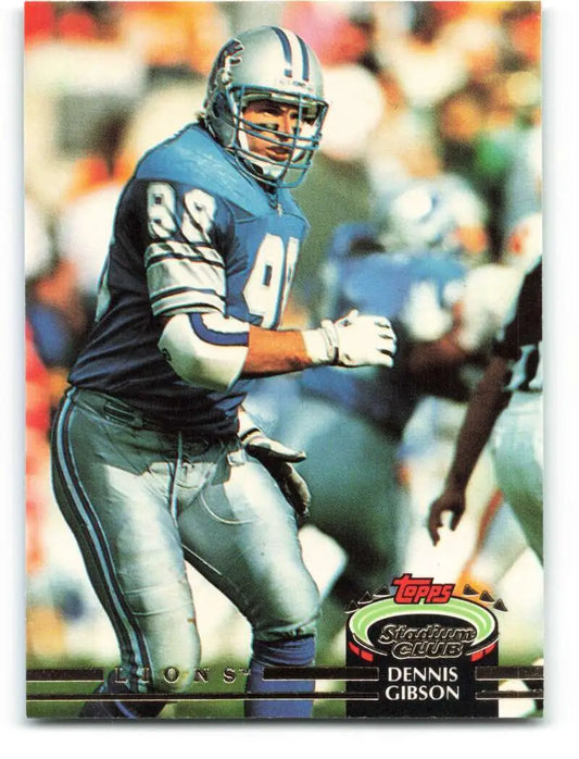 1992 Topps Stadium Club #542 Dennis Gibson EX Excellent Detroit Lions Football Card - Football Card Single