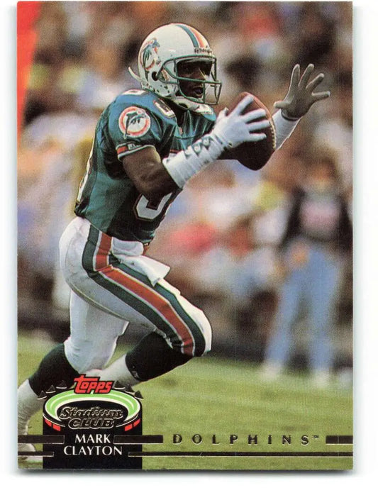 1992 Topps Stadium Club #550 Mark Clayton EX Excellent Miami Dolphins Football Card - Football Card Single