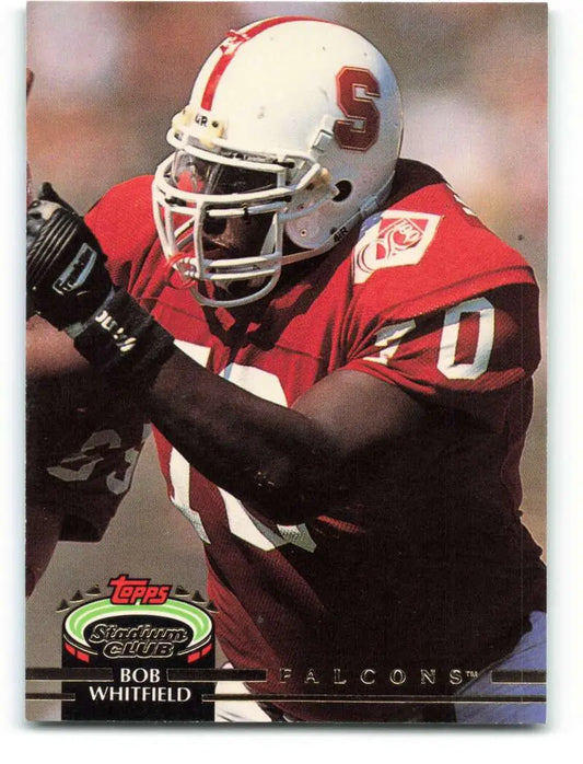 1992 Topps Stadium Club #553 Bob Whitfield EX Excellent RC Rookie Atlanta Falcons Football Card - Football Card Single