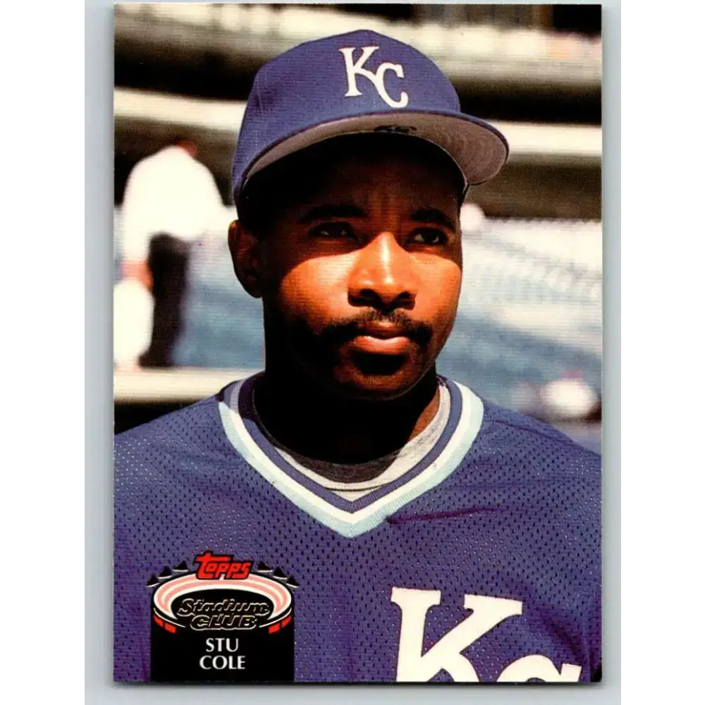 1992 Topps Stadium Club #553 Stu Cole NM-MT RC Rookie Kansas City Royals Baseball Card - Baseball Card Single