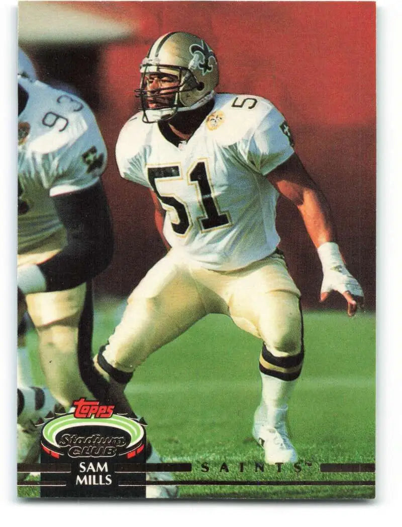 1992 Topps Stadium Club #57 Sam Mills EX Excellent New Orleans Saints Football Card - Football Card Single