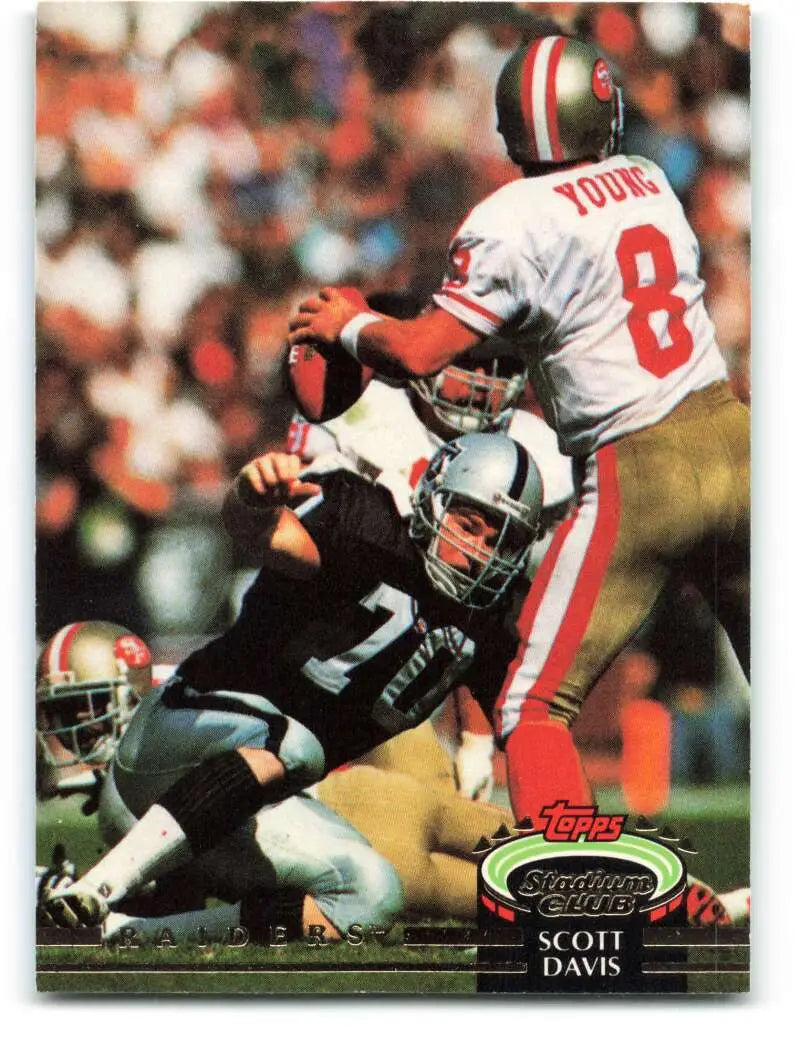 1992 Topps Stadium Club #577 Scott Davis EX Excellent Los Angeles Raiders Football Card - Football Card Single