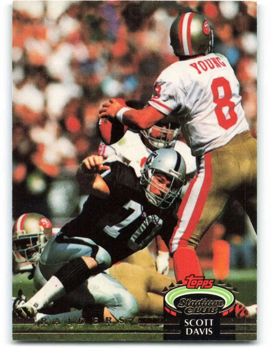 1992 Topps Stadium Club #577 Scott Davis EX Excellent Los Angeles Raiders Football Card - Football Card Single