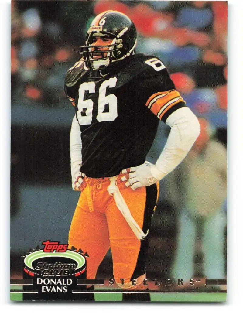 1992 Topps Stadium Club #58 Donald Evans EX Excellent Pittsburgh Steelers Football Card - Football Card Single
