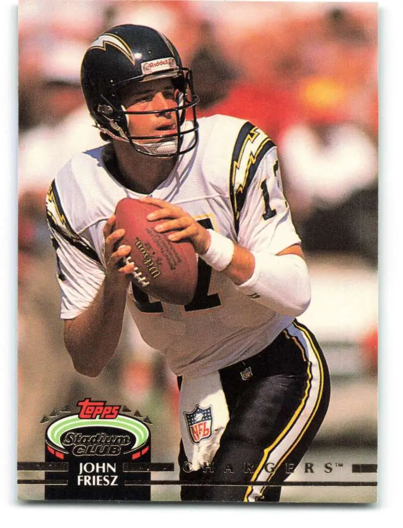1992 Topps Stadium Club #580 John Friesz EX Excellent San Diego Chargers Football Card - Football Card Single