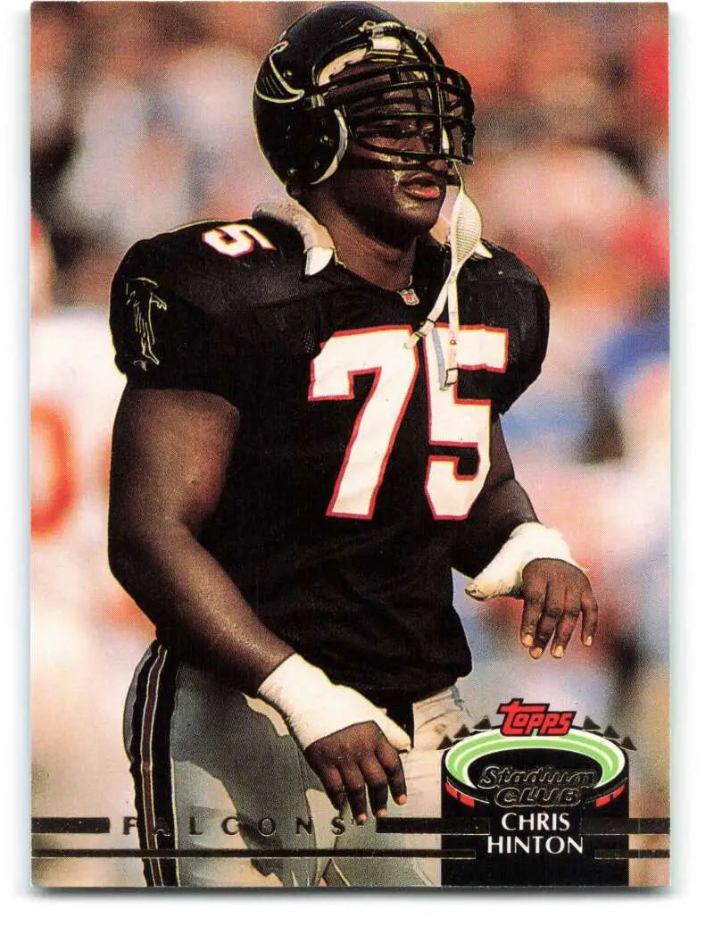 1992 Topps Stadium Club #589 Chris Hinton EX Excellent Atlanta Falcons Football Card - Football Card Single