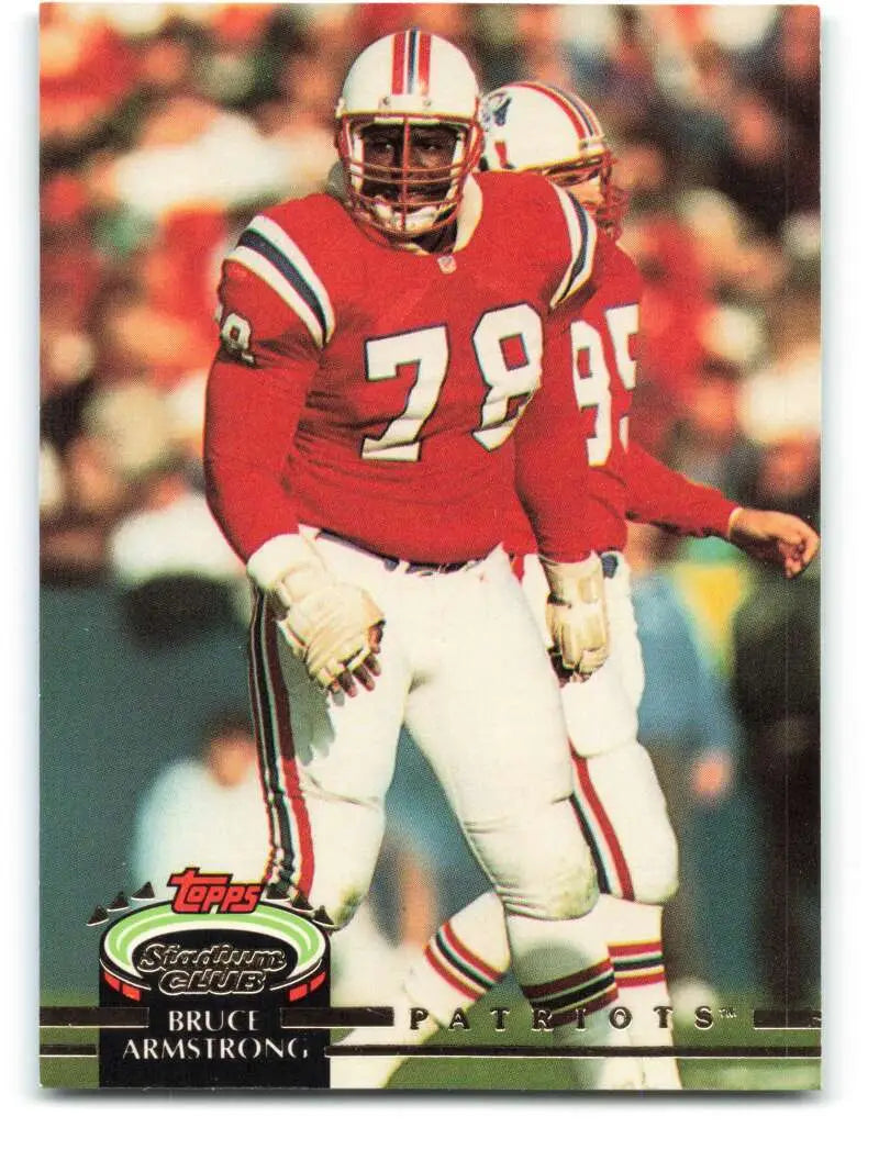 1992 Topps Stadium Club #591 Bruce Armstrong EX Excellent New England Patriots Football Card - Football Card Single