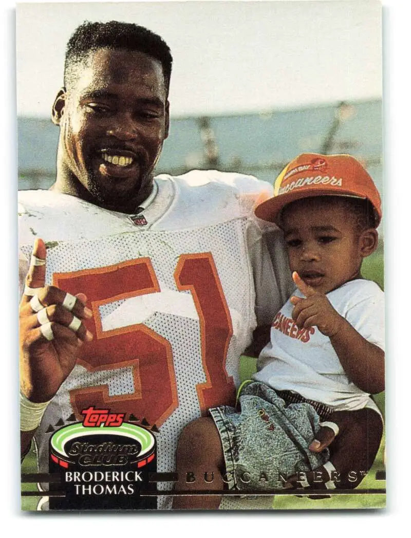 1992 Topps Stadium Club #595 Broderick Thomas EX Excellent Tampa Bay Buccaneers Football Card - Football Card Single