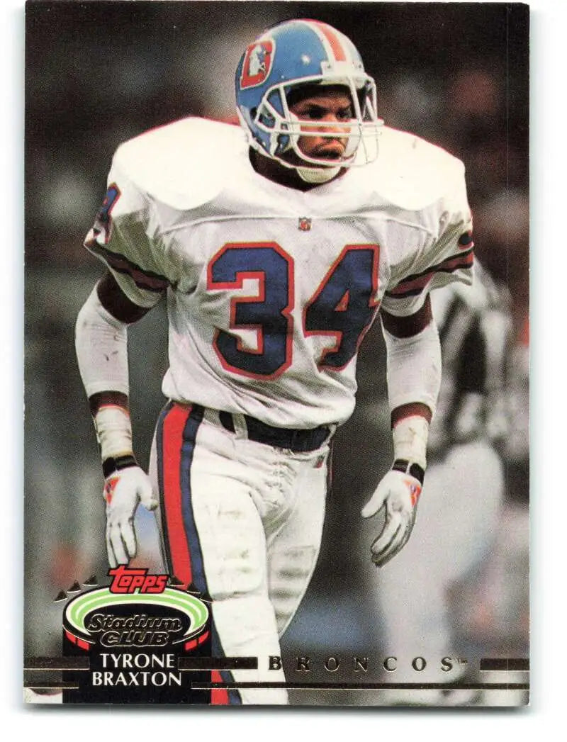 1992 Topps Stadium Club #597 Tyrone Braxton EX Excellent Denver Broncos Football Card - Football Card Single