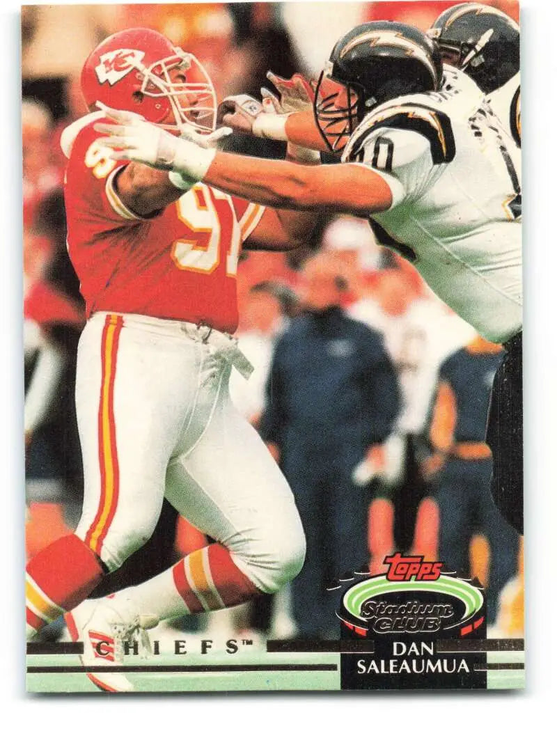 1992 Topps Stadium Club #6 Dan Saleaumua EX Excellent Kansas City Chiefs Football Card - Football Card Single