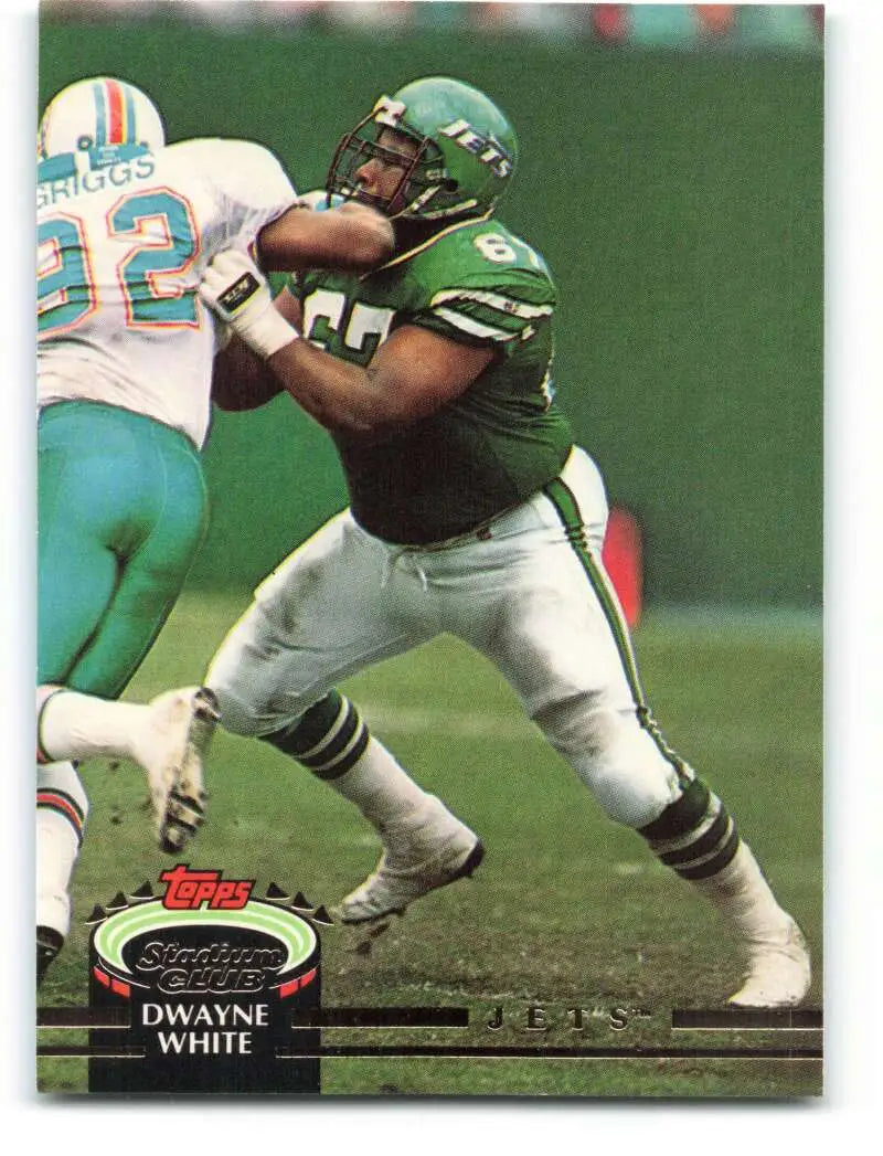 1992 Topps Stadium Club #62 Dwayne White EX Excellent RC Rookie New York Jets Football Card - Football Card Single