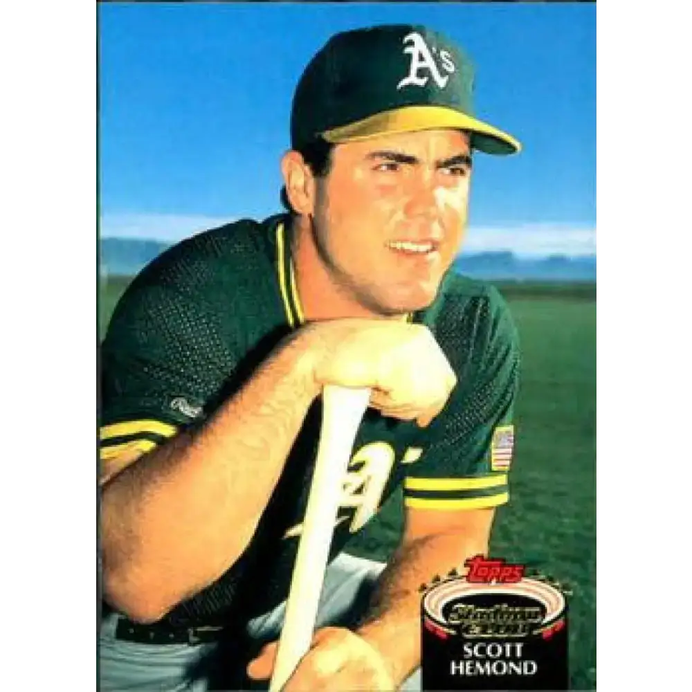 1992 Topps Stadium Club #62 Scott Hemond NM-MT Oakland Athletics Baseball Card - Baseball Card Single
