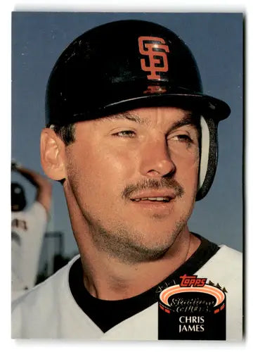 Vintage Topps Stadium Club baseball card of Chris James with original gloss from 1992