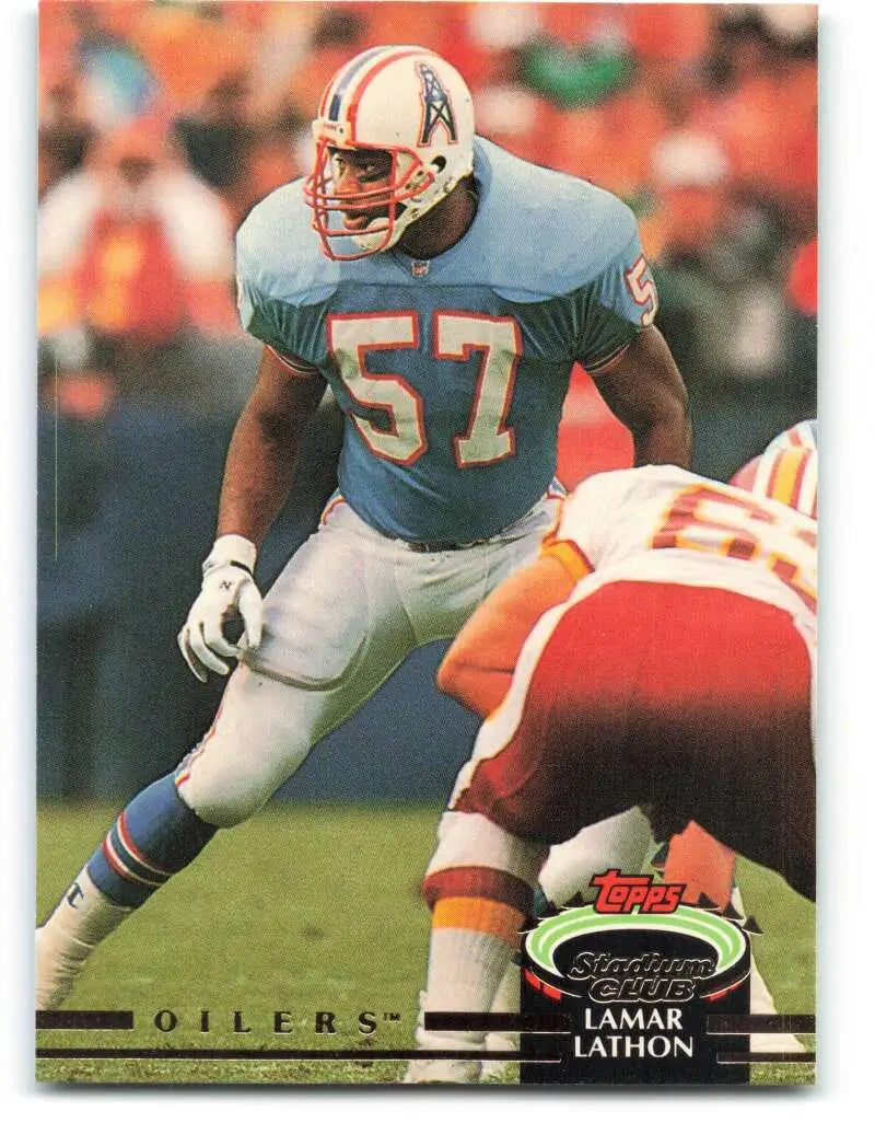 1992 Topps Stadium Club #75 Lamar Lathon EX Excellent Houston Oilers Football Card - Football Card Single