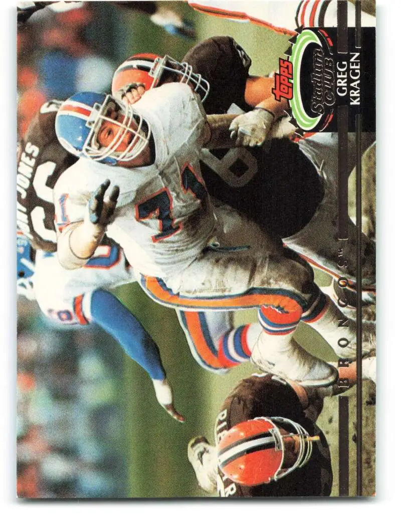 1992 Topps Stadium Club #76 Greg Kragen EX Excellent Denver Broncos Football Card - Football Card Single
