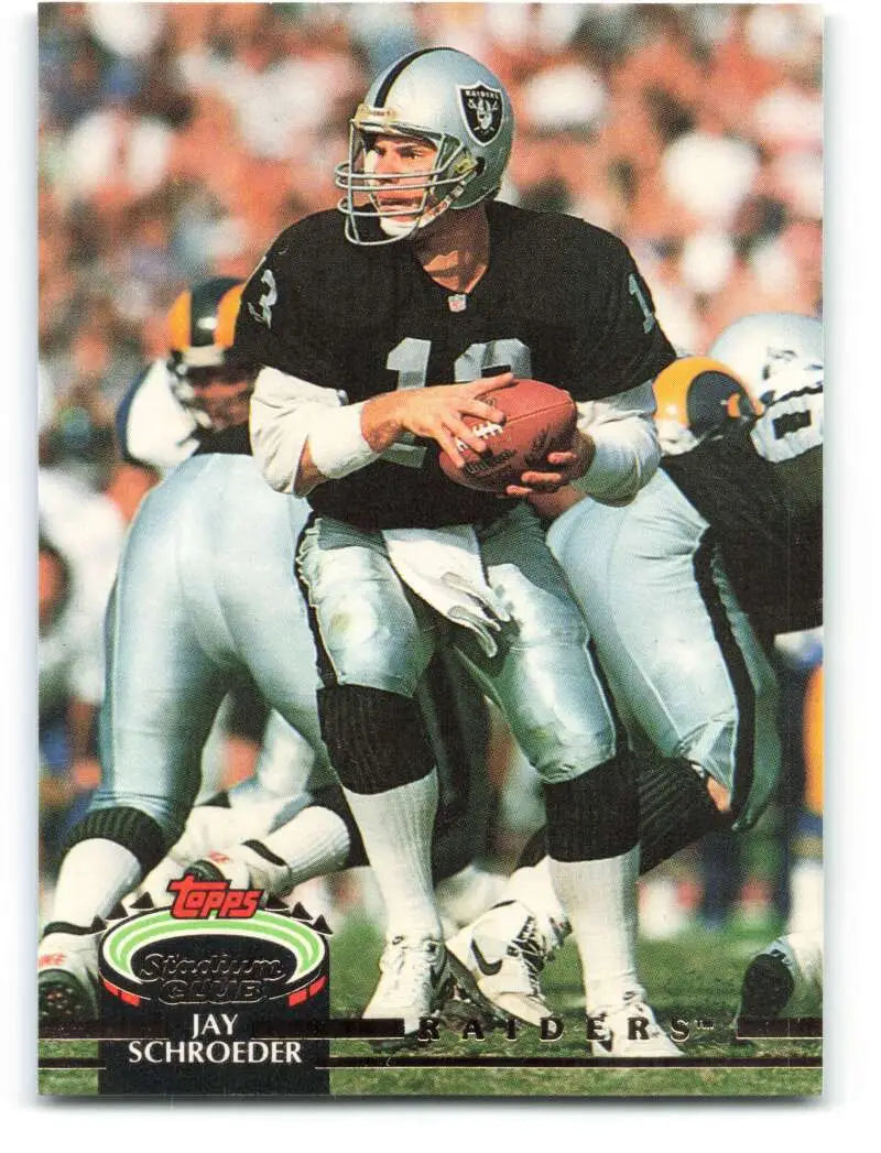 1992 Topps Stadium Club #77 Jay Schroeder EX Excellent Los Angeles Raiders Football Card - Football Card Single