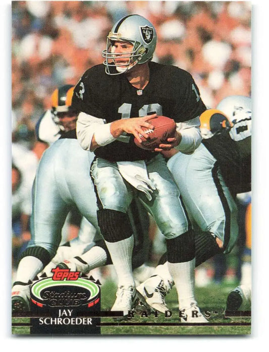 1992 Topps Stadium Club #77 Jay Schroeder EX Excellent Los Angeles Raiders Football Card - Football Card Single