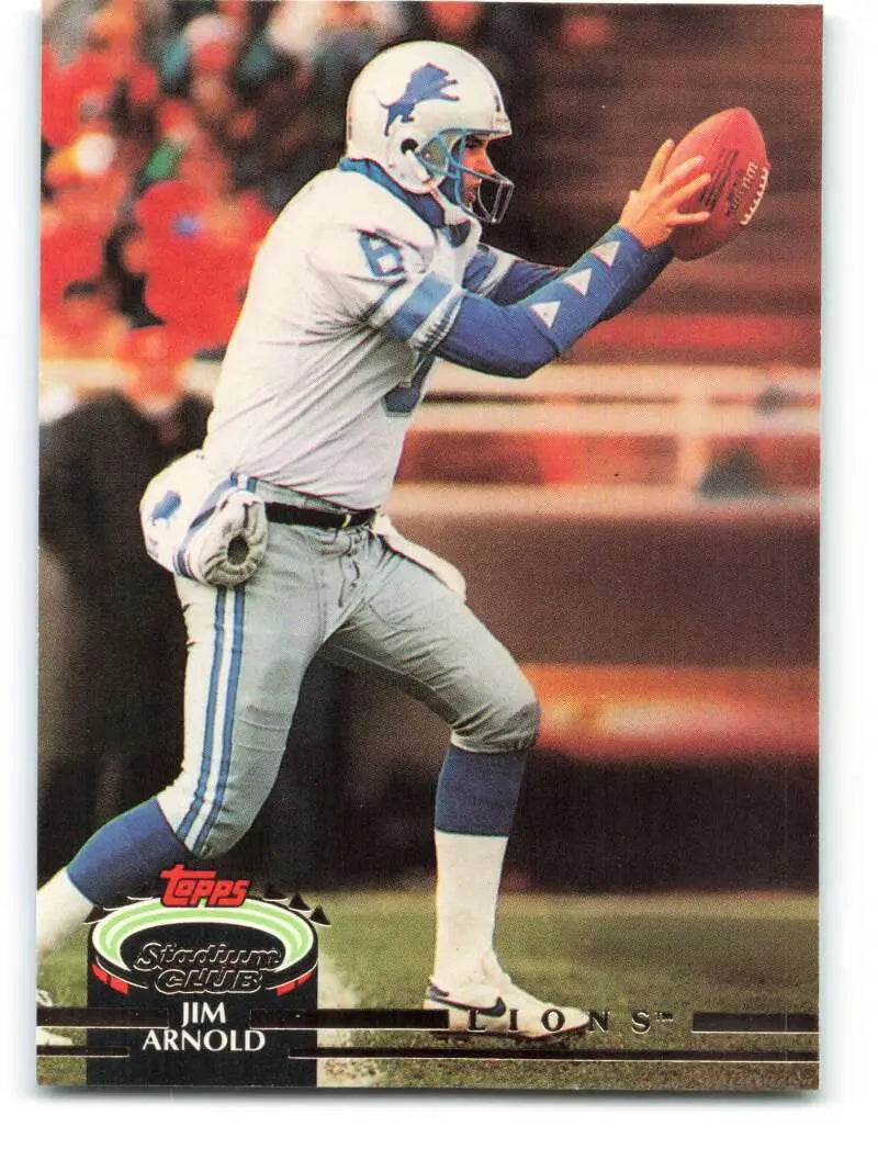 1992 Topps Stadium Club #78 Jim Arnold EX Excellent Detroit Lions Football Card - Football Card Single