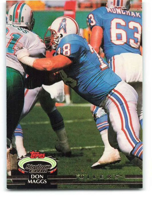 1992 Topps Stadium Club #8 Don Maggs EX Excellent Houston Oilers Football Card - Football Card Single