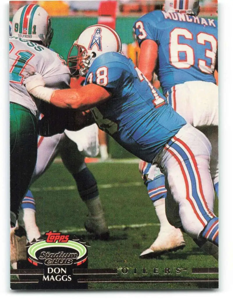 1992 Topps Stadium Club #8 Don Maggs EX Excellent Houston Oilers Football Card - Football Card Single