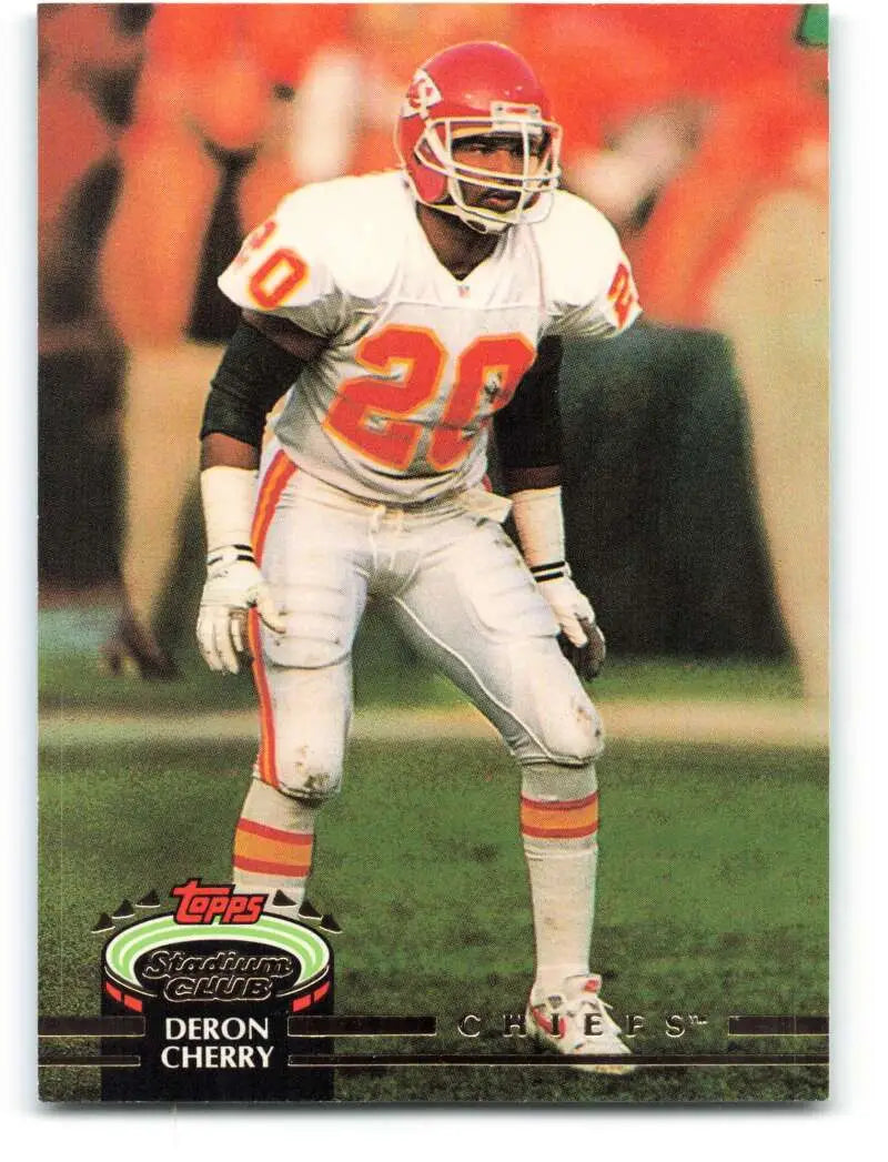 1992 Topps Stadium Club #80 Deron Cherry EX Excellent Kansas City Chiefs Football Card - Football Card Single