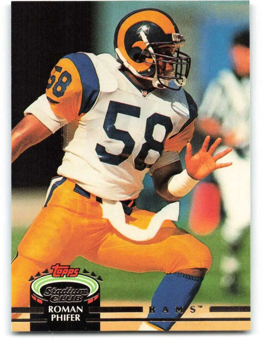 1992 Topps Stadium Club #84 Roman Phifer EX Excellent Los Angeles Rams Football Card - Football Card Single