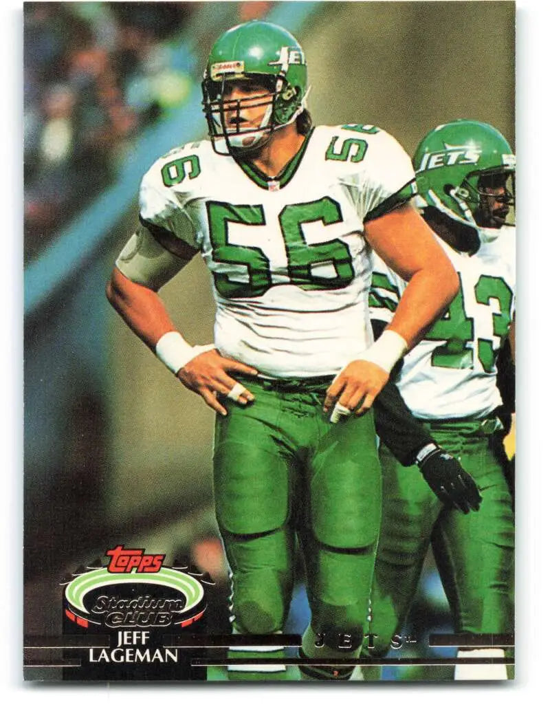 1992 Topps Stadium Club #90 Jeff Lageman EX Excellent New York Jets Football Card - Football Card Single