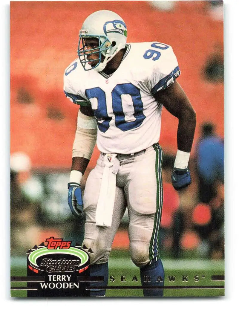 1992 Topps Stadium Club #91 Terry Wooden EX Excellent Seattle Seahawks Football Card - Football Card Single